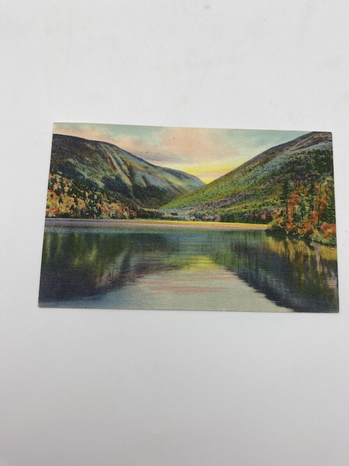 Vintage Postcard Echo Lake White Mountains New Hampshire Linen Posted 1946
