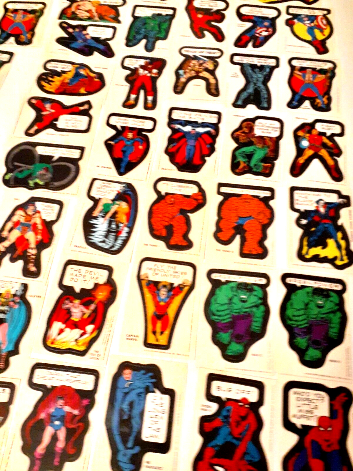 1974/1975 MARVEL HERO STICK-ONS 2 FULL COMPLETE SETS of 40 & 36 EXTRAS STICKERS