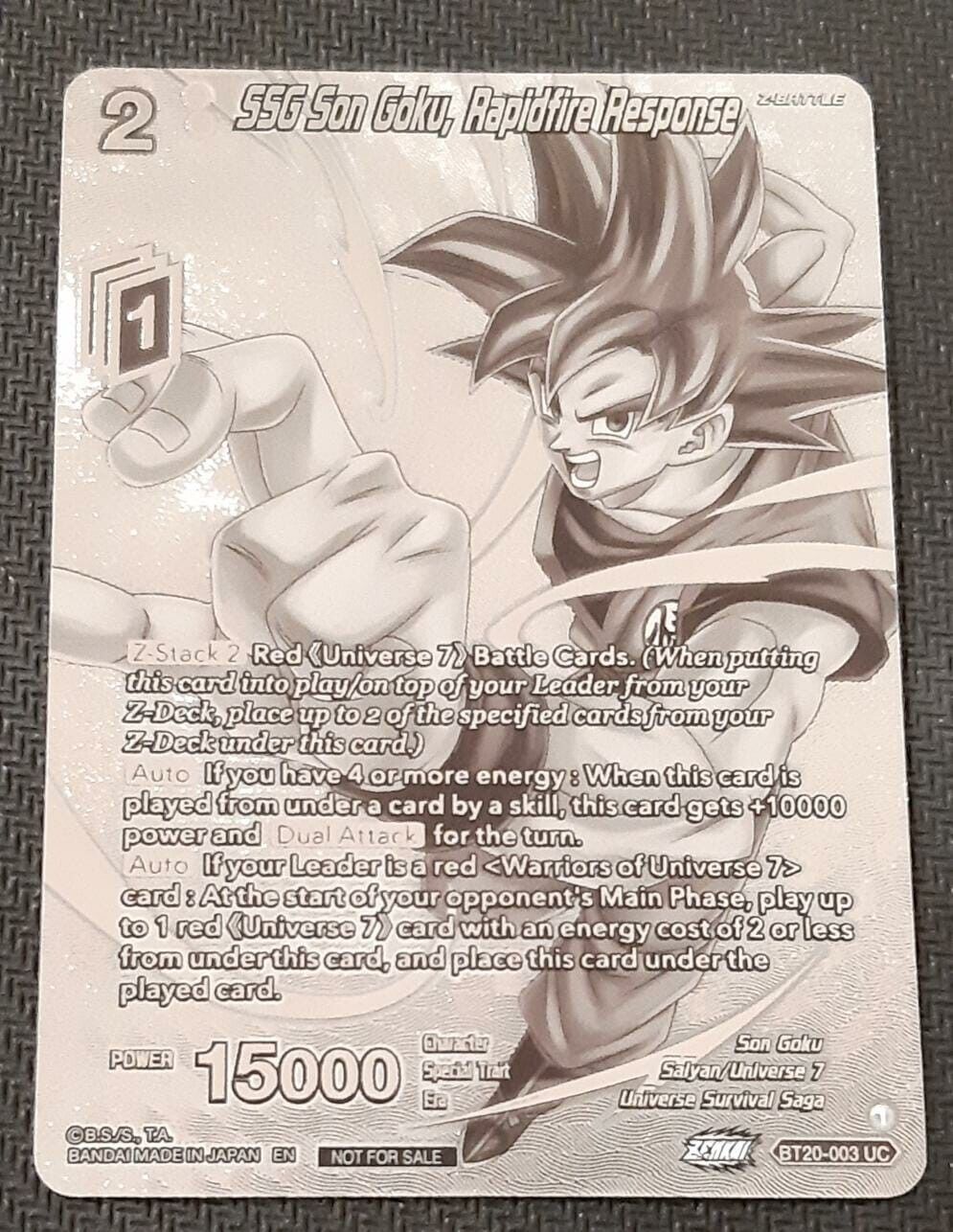 DBS - SSG Son Goku, Rapidfire Response - Metal Silver Foil Promo ENG NM