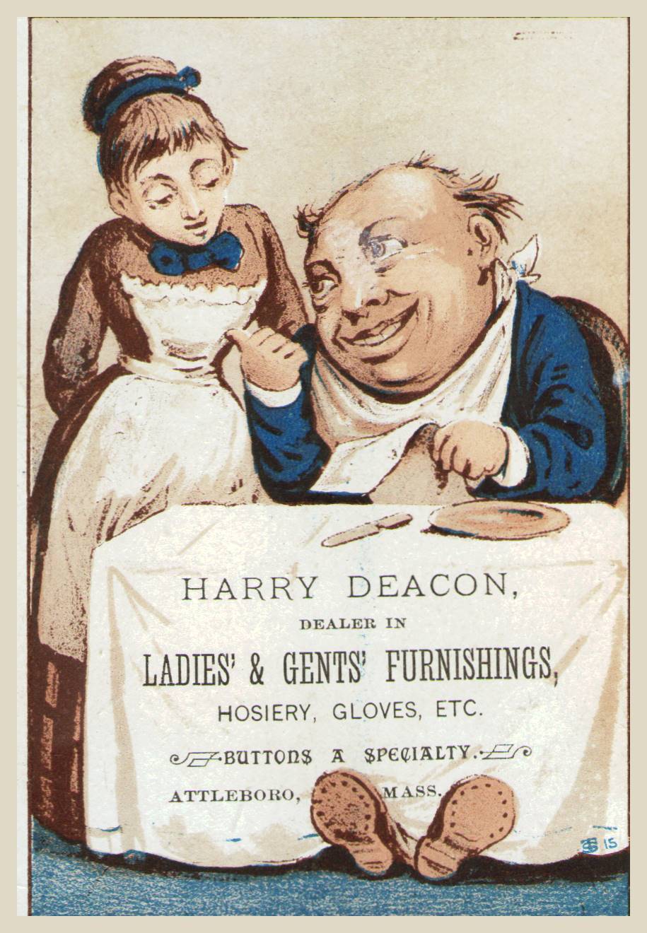 Antique Harry Deacon LADIES GENTS FURNISHINGS - VICTORIAN TRADE CARD