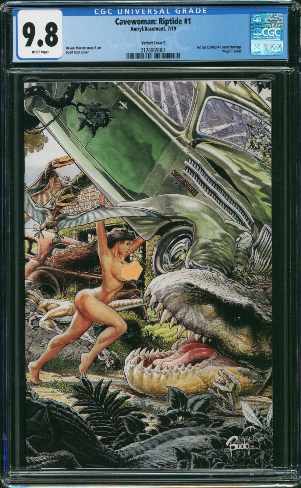 Cavewoman: Riptide #1 Variant Cover E CGC 9.8 - Action Comics #1 homage (ADULT)