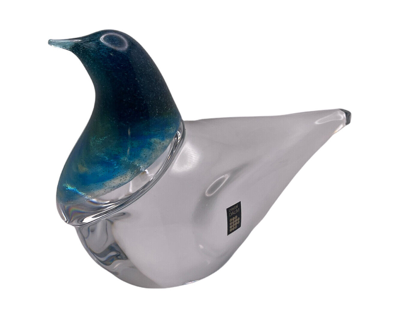 Daum Nancy French Pate De Verre Art Glass  Crystal Signed Bird Pigeon Sculpture