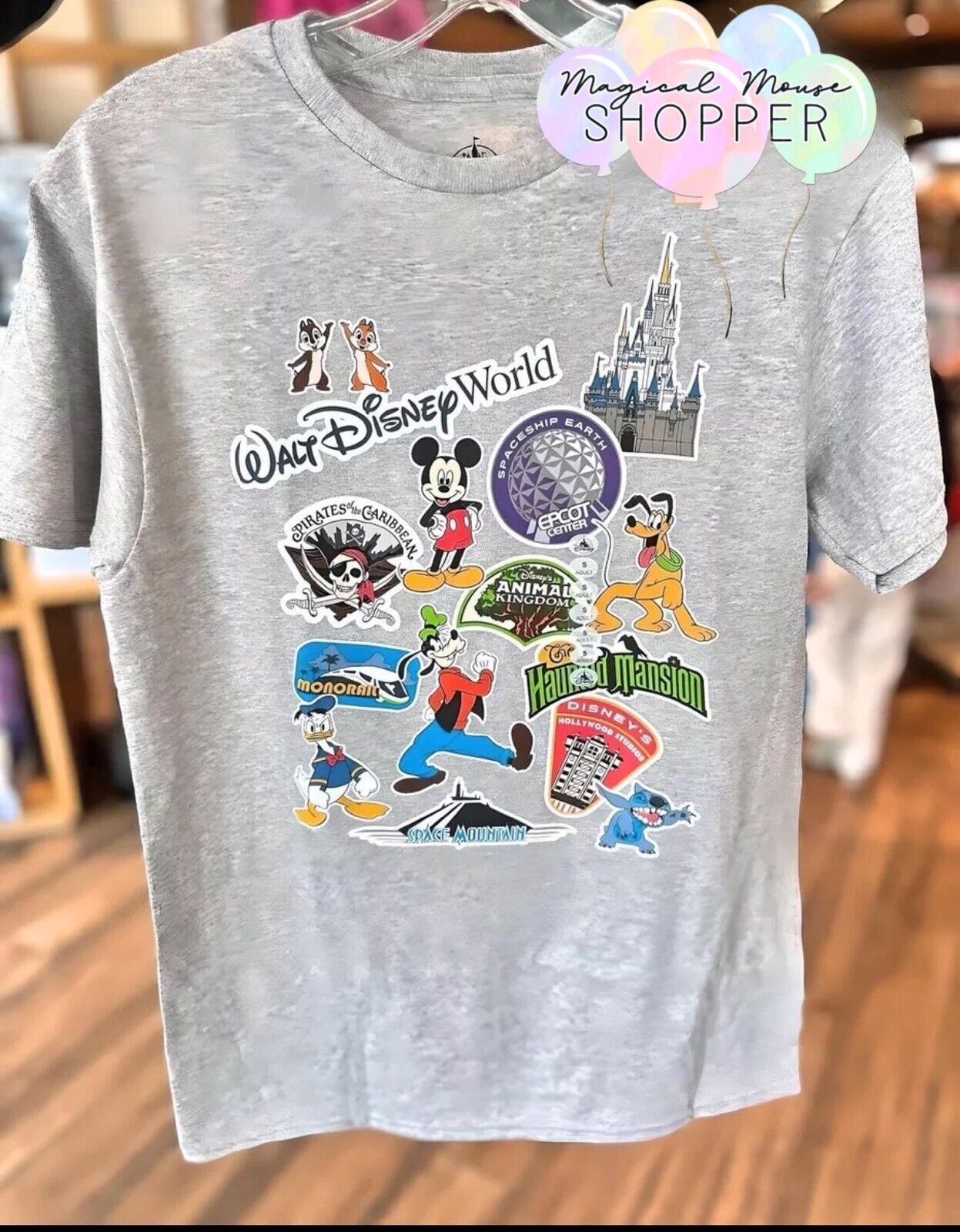 Disney Parks 2024 Walt Disney Word Sticker T Shirt  New XL Haunted Mansion