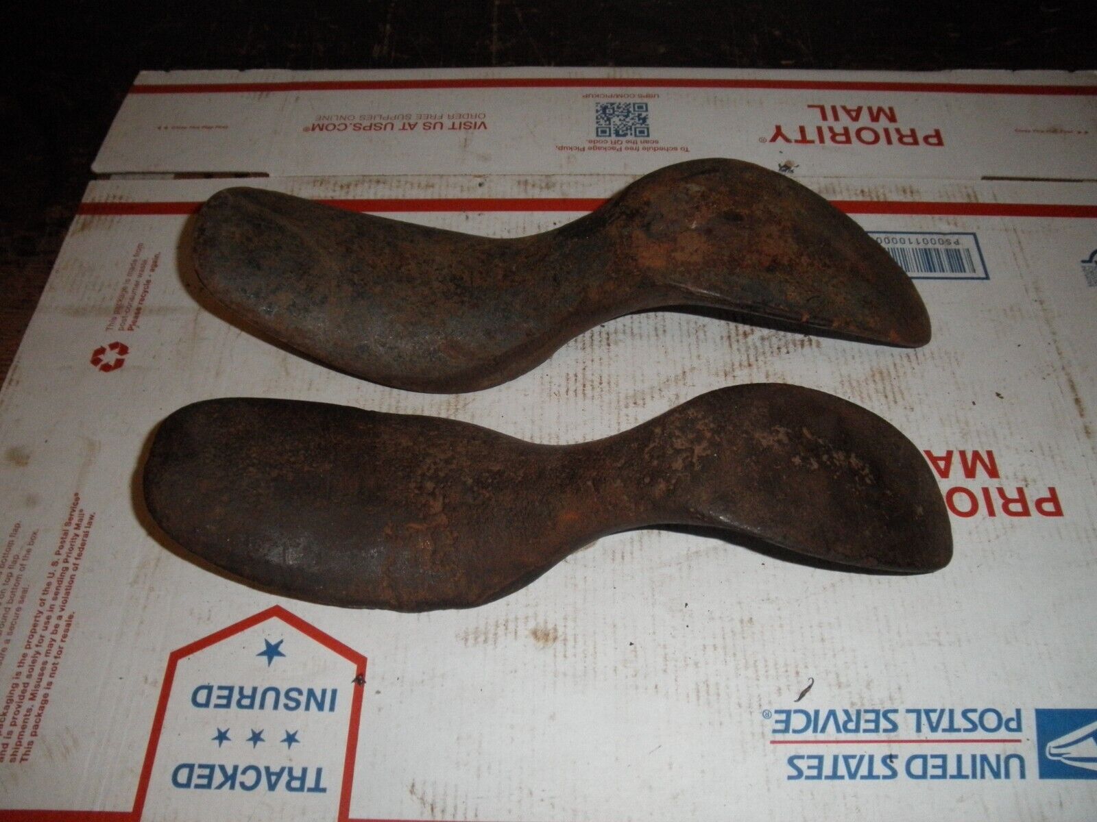 2 Vintage Antique Cast Iron Cobbler Shoe Anvil Tool Forms