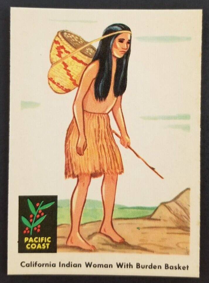 Vintage 1959 California Woman Burden Basket Indian Fleer Card #66 (NM)