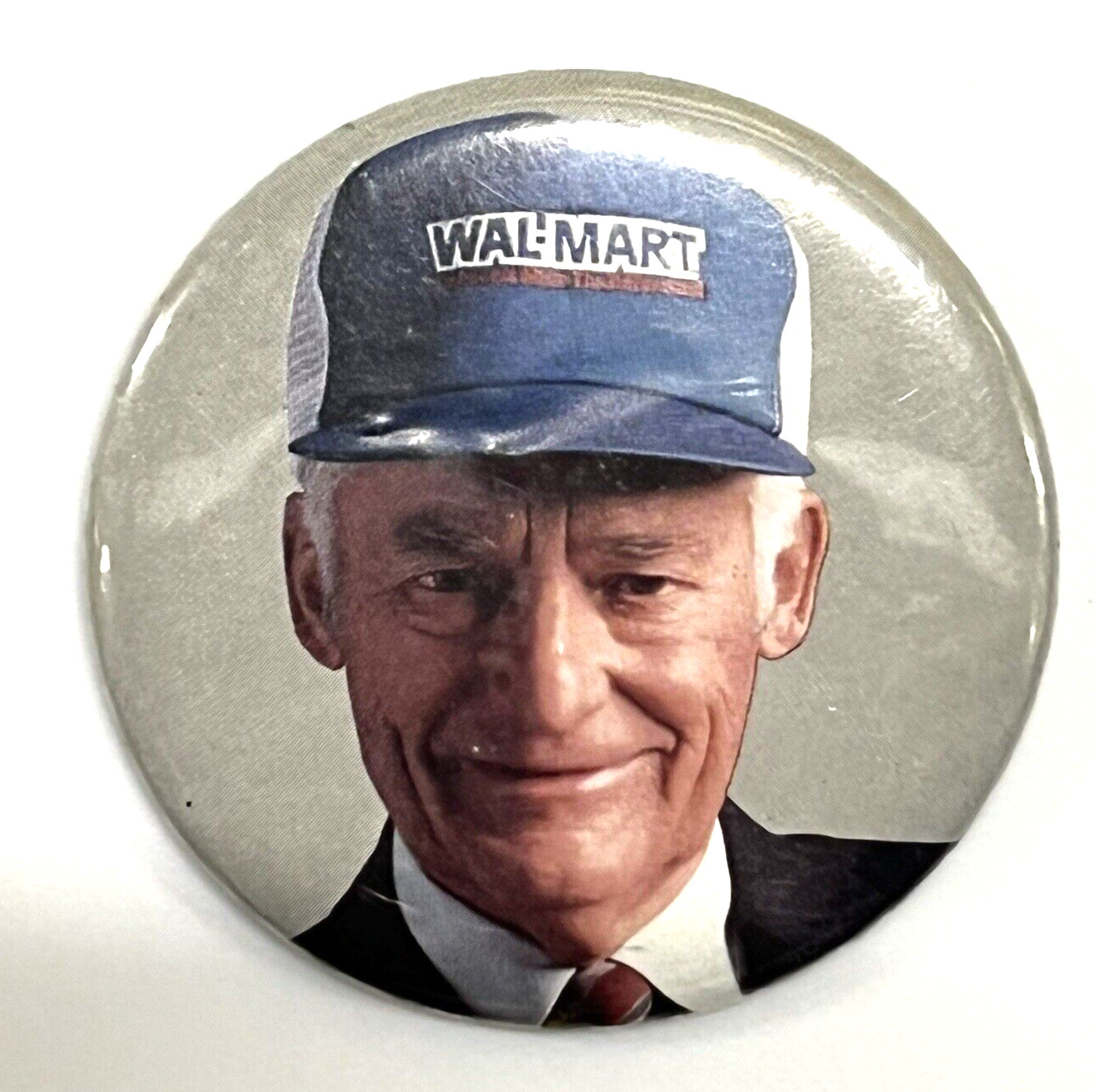 Vintage Sam Walton WalMart Round Pin Button Pinback 