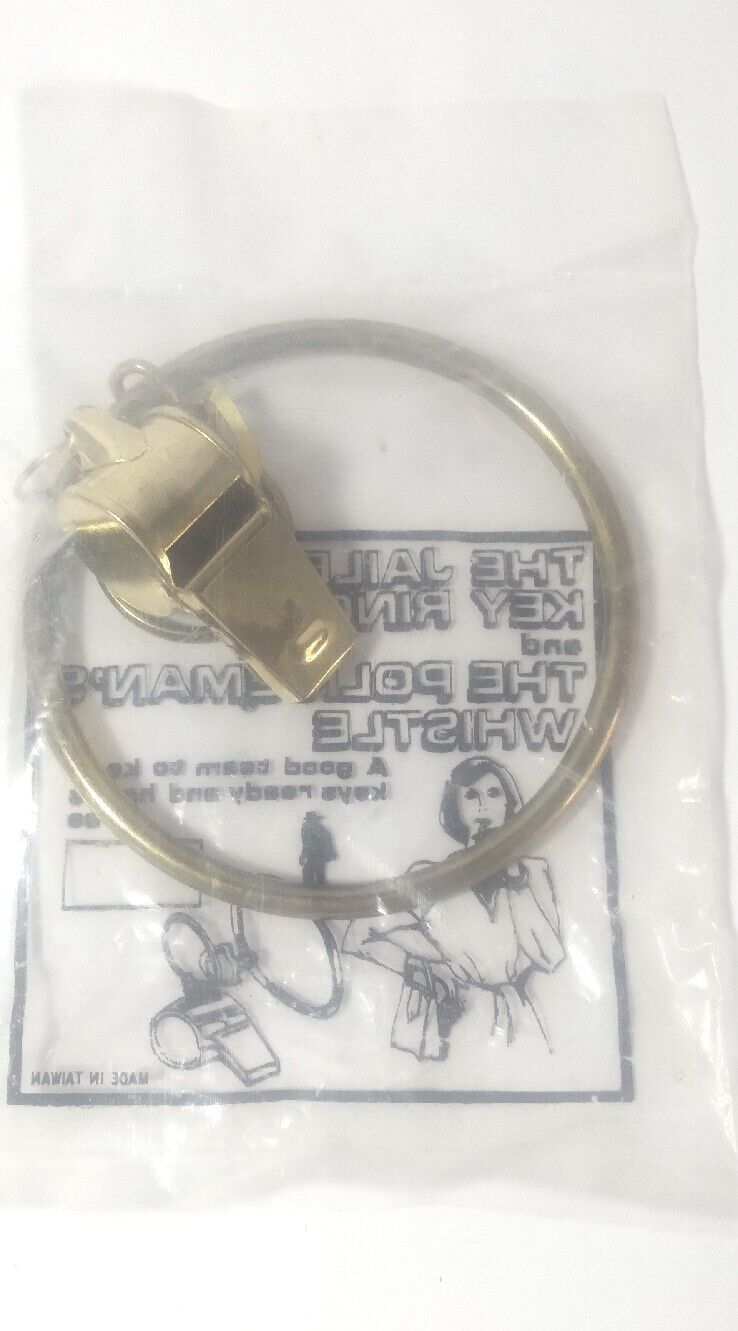 Vintage The Jailers Key Ring / Policemans Whistle New NOS