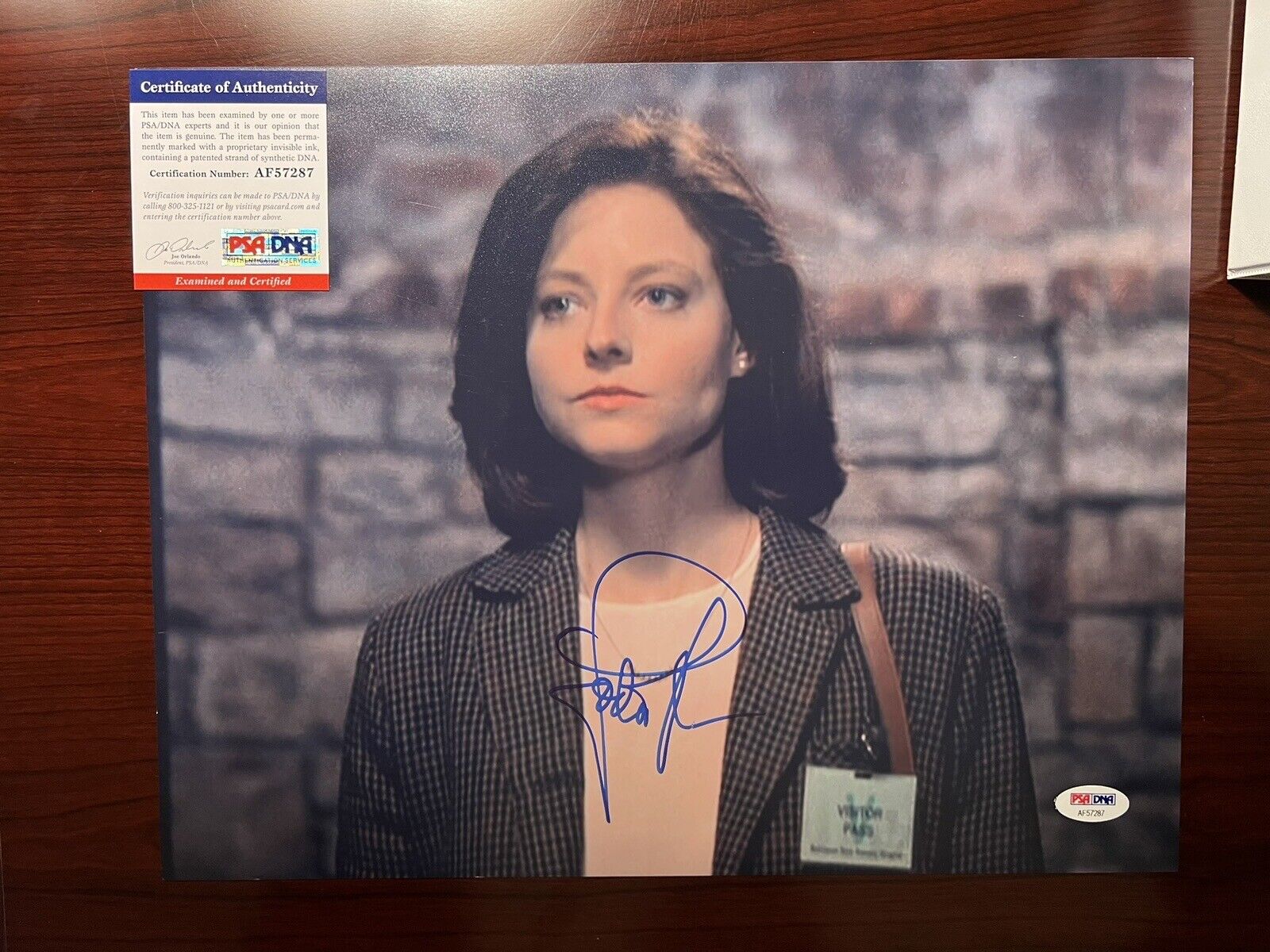 JODIE FOSTER HAND SIGNED  11X14 AUTOGRAPHED SILENCE OF THE LAMBS PSA/DNA COA