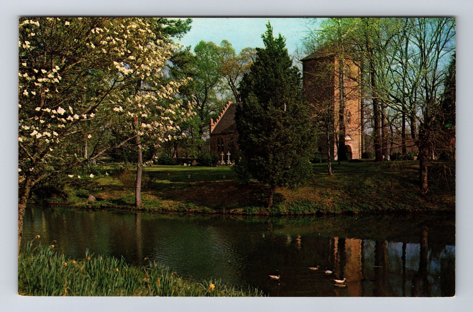 Smithfield VA-Virginia, St Lukes, Old Brick, Church, Antique Vintage PC Postcard