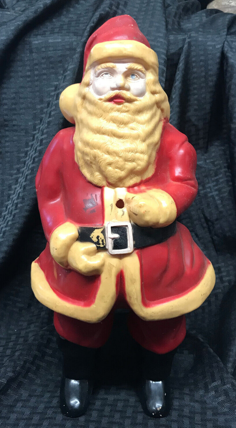 Large Vintage Plastic Santa 17 Inches Tall Christmas Decoration