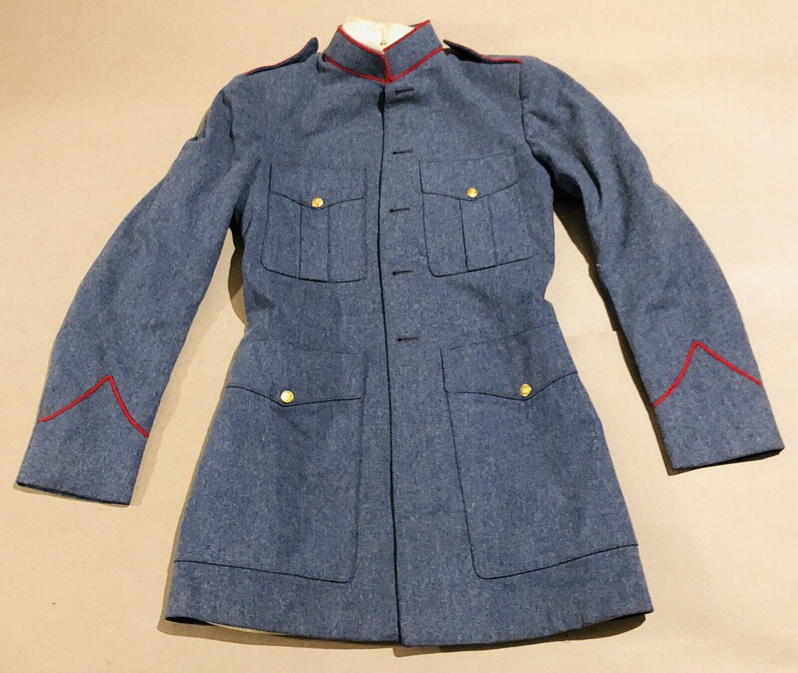 Vintage 1950s Valley Forge Military Academy Wool Uniform Coat *Missing Buttons