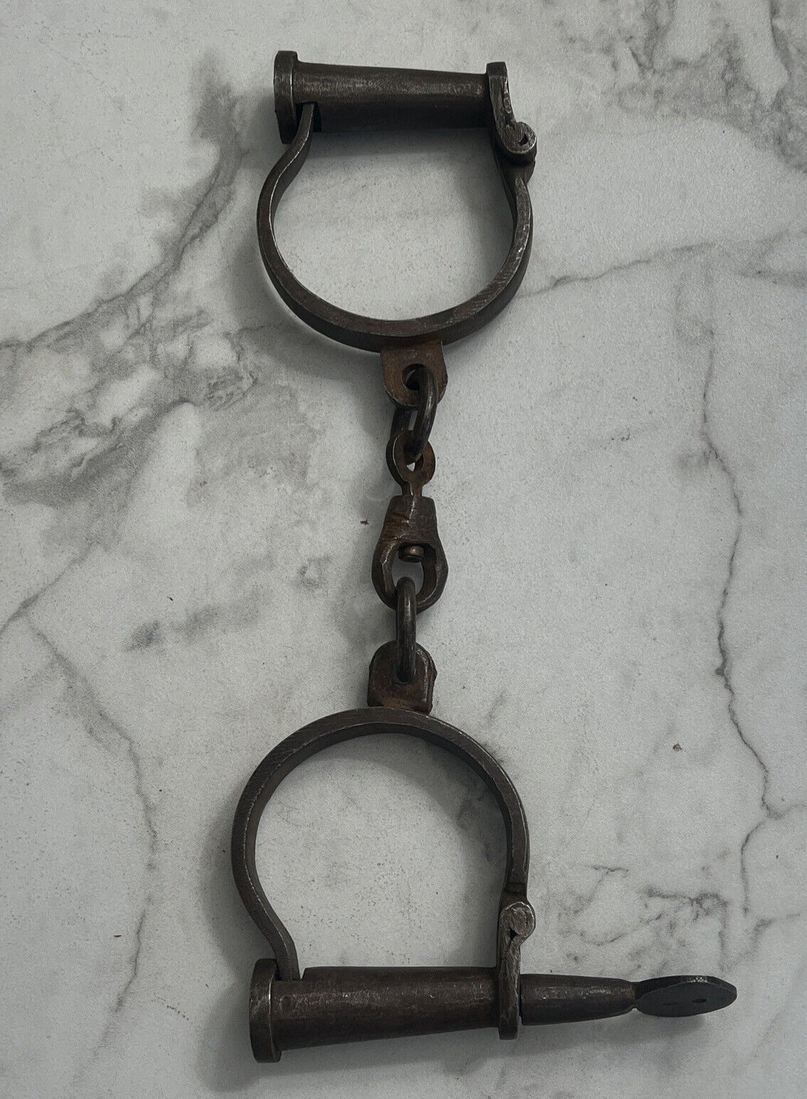 Replica Antique style Handcuffs, Metal, Stamped \