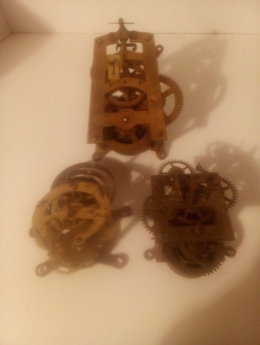 Lot Of 3 Antique Mechanical Clock Movements 