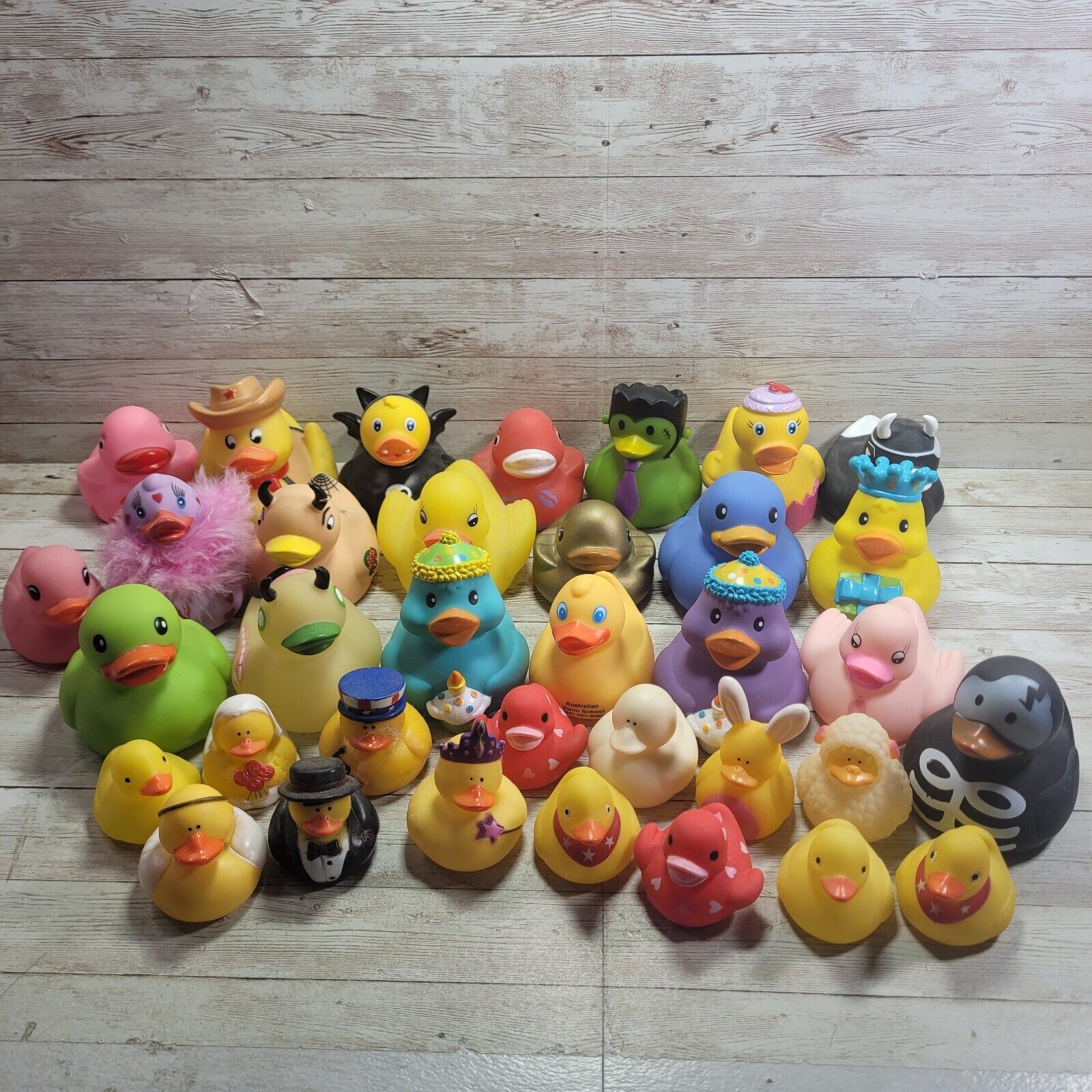 Rubber Ducks Lot Of 35 Different Sizes  