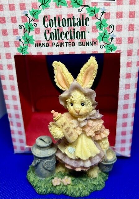 Vintage Cottontale Collection Hand Painted Easter Bunny Bottle Figurine in box