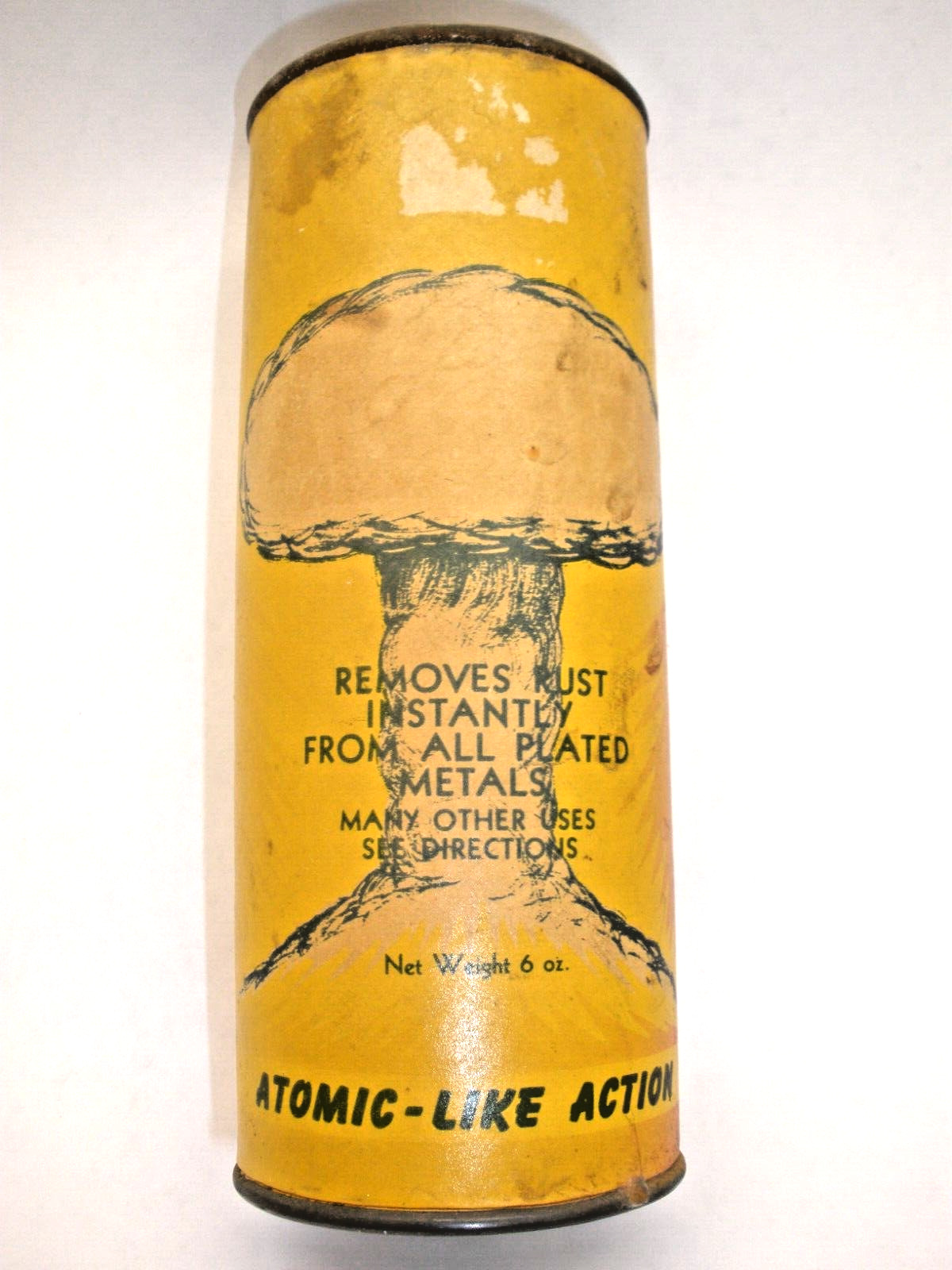 Vintage Atomite Cleaner Atomic Bomb Mushroom Cloud Label Advertising