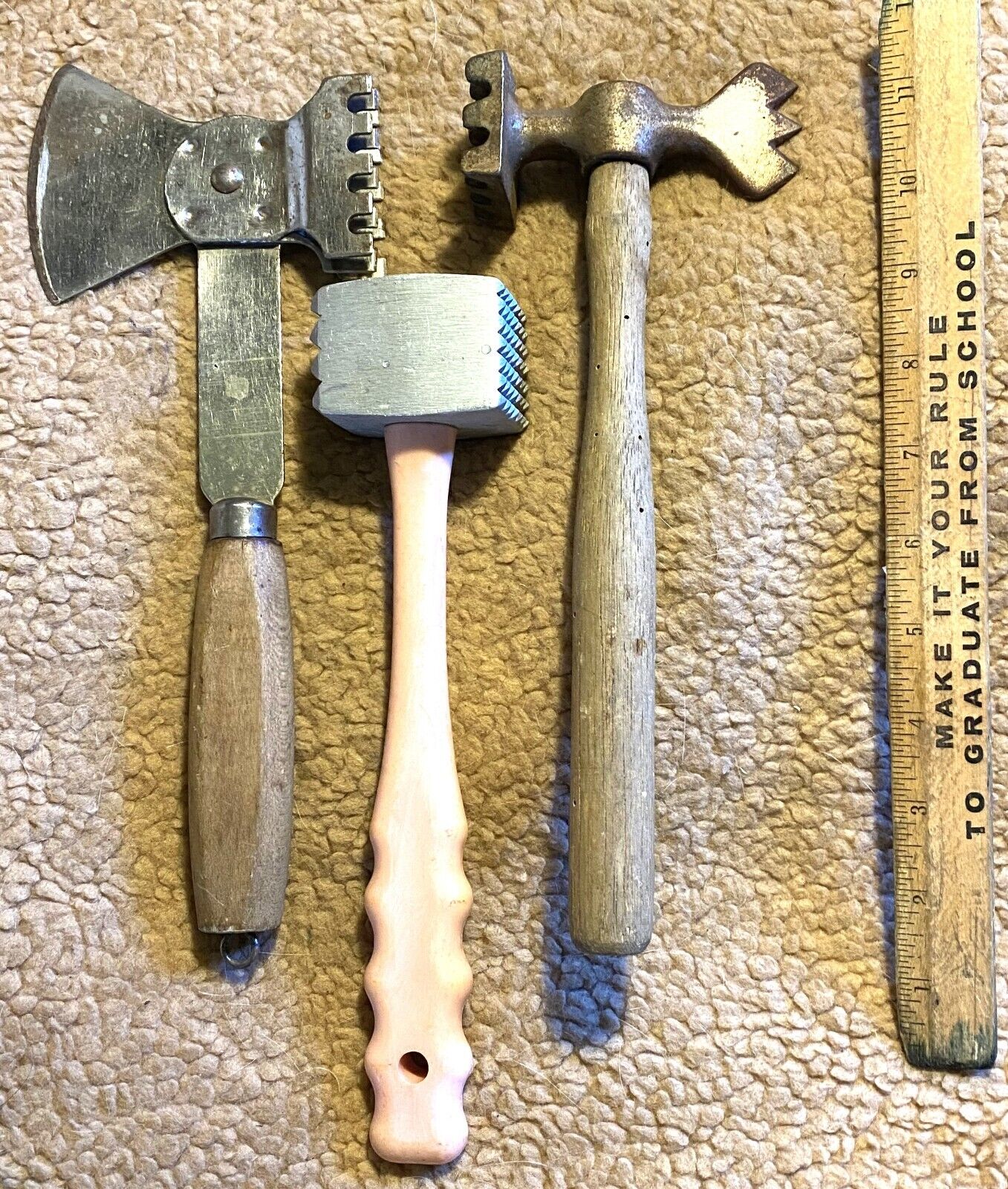 Three Vintage Meat Tenderizing Tools (KI574)