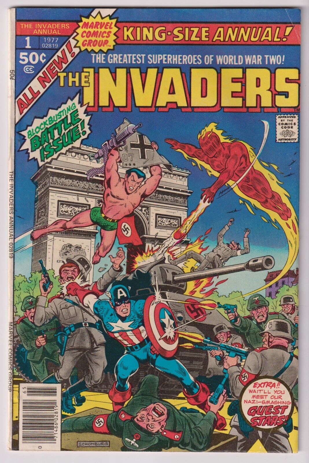 1977 MARVEL COMICS THE INVADERS ANNUAL #1 IN FN+ CONDITION