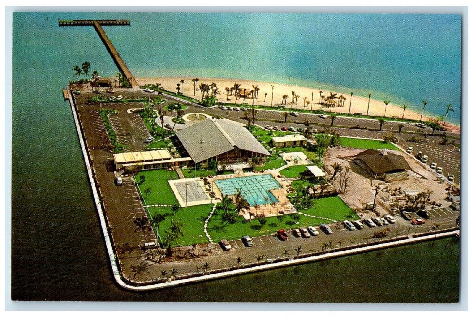 c1950's Aerial View Of Cape Coral Yacht Club Florida FL Vintage Postcard