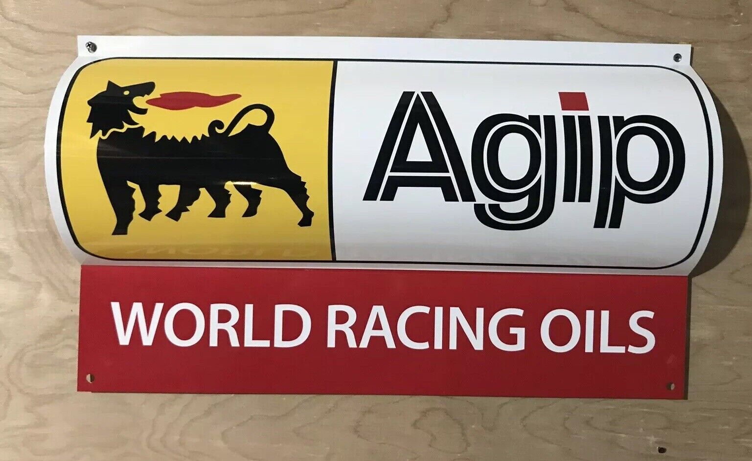 Amazing Large Agip Oil Ferrari  Curved Retro Style Reproduction Garage Sign