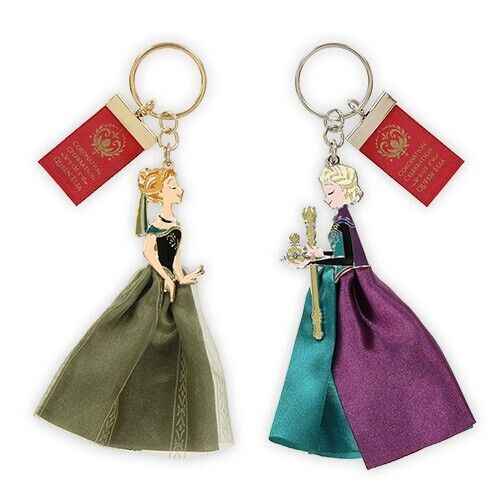 Japan Tokyo Disney Resort Store Keychains Set Elsa Ana Frozen Fantasy Springs