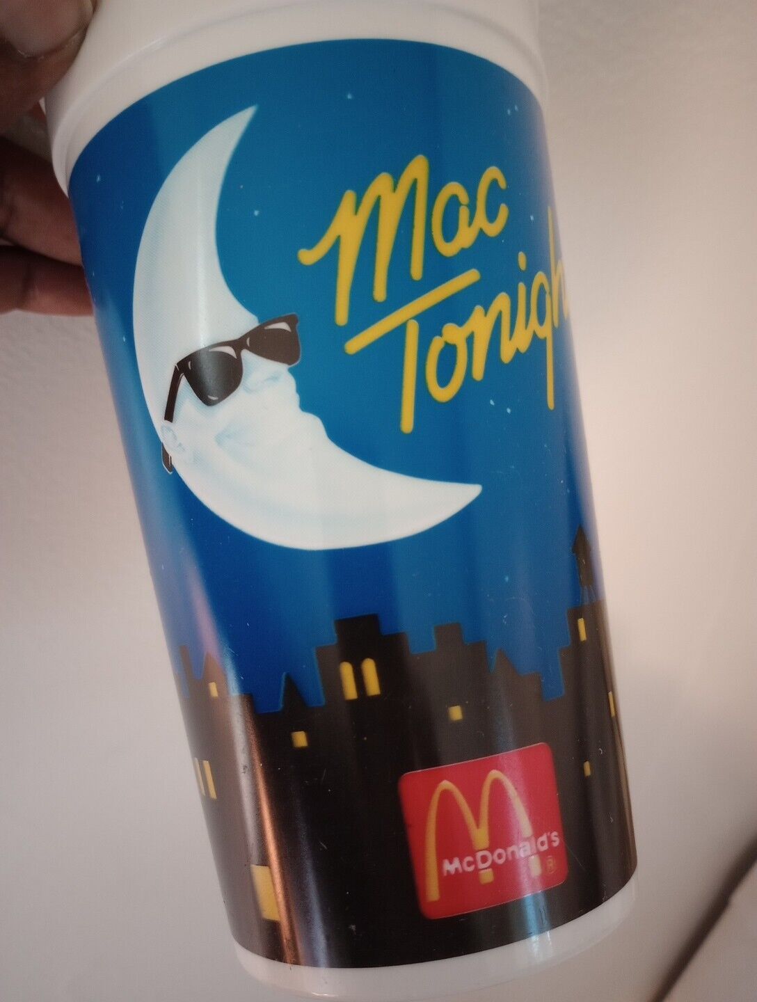 VINTAGE  Mac Tonight McDonald\'s 32 oz Plastic Collector Cup Coca Cola 1987