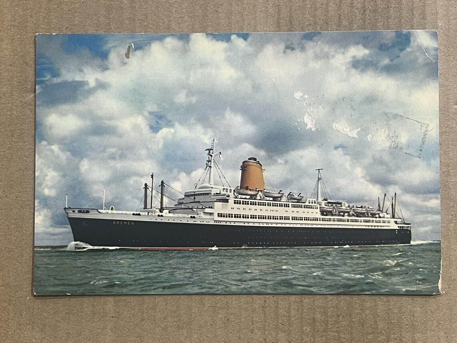 Postcard Vierschrauben TS Bremen Norddeutscher Lloyd Bremen Ship Ocean Liner