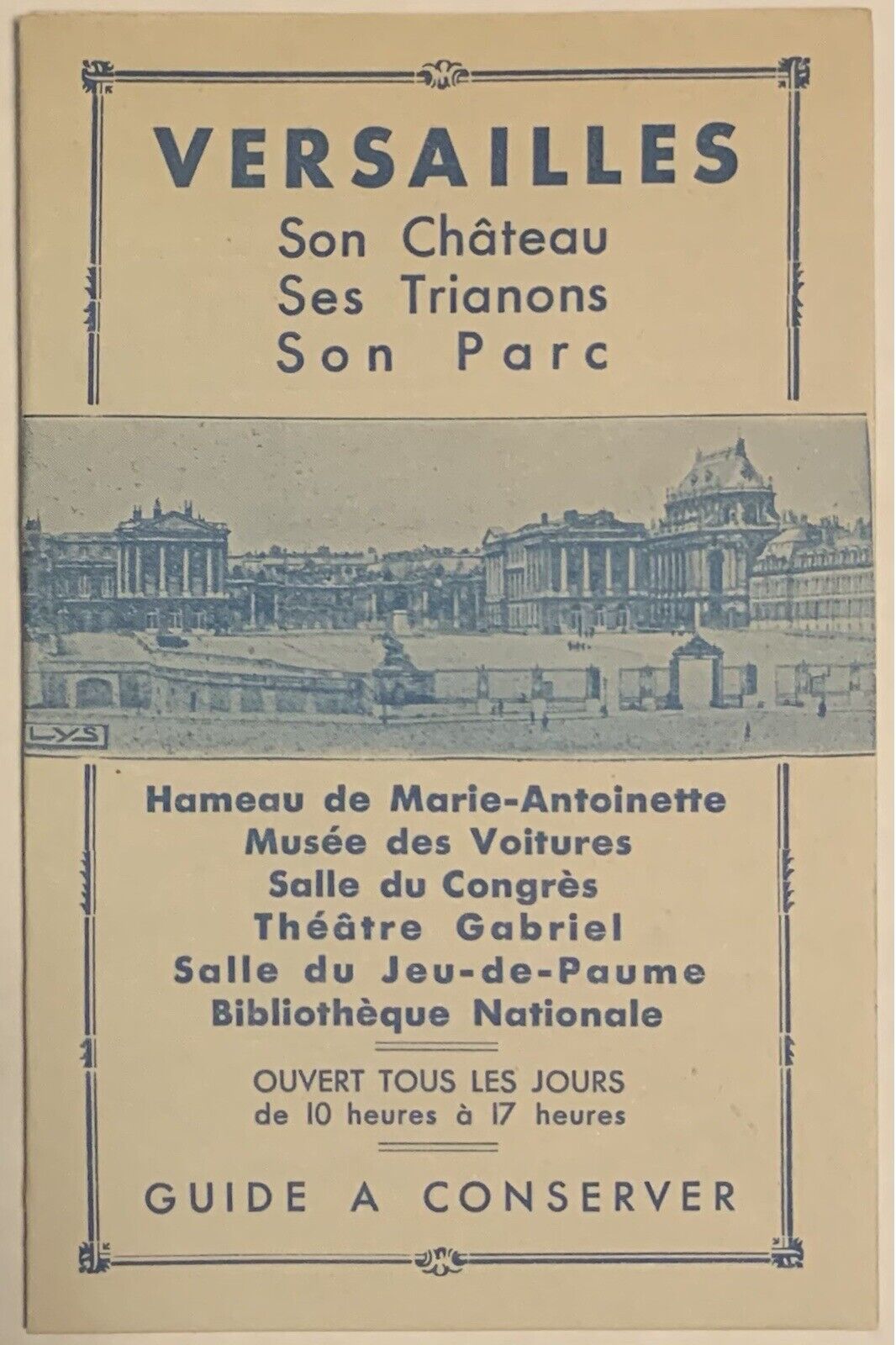 Paris France Versailles Guide Map Son Chateau Ses Trianons Son Parc 1935