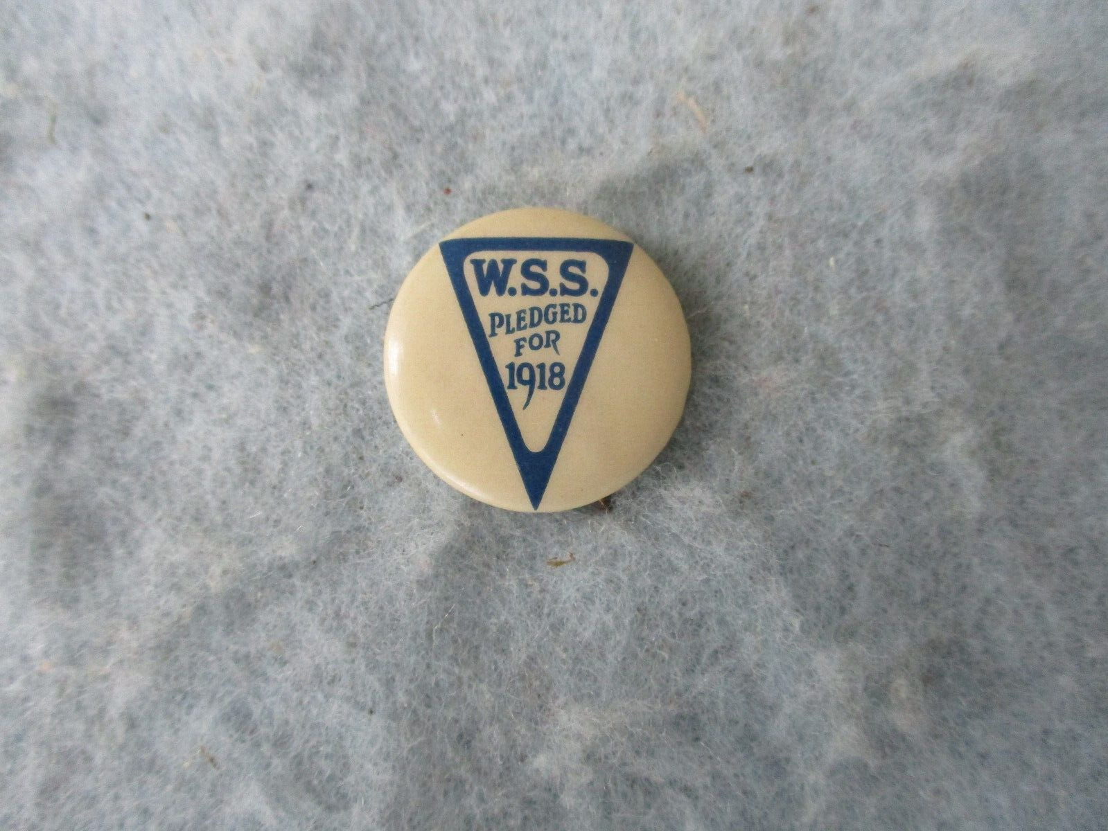WWI US Home Front War Saving Service Button 1918 Pledge Marked PB WW1
