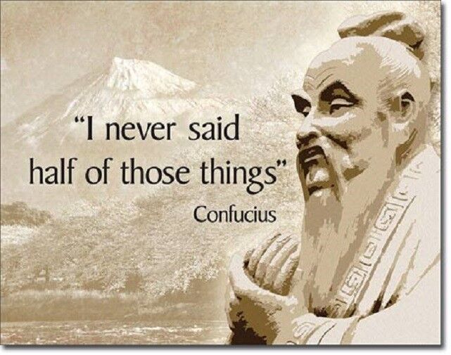 Confucius Quote I Never Said Half Those Things Funny Retro Decor Metal Tin Sign