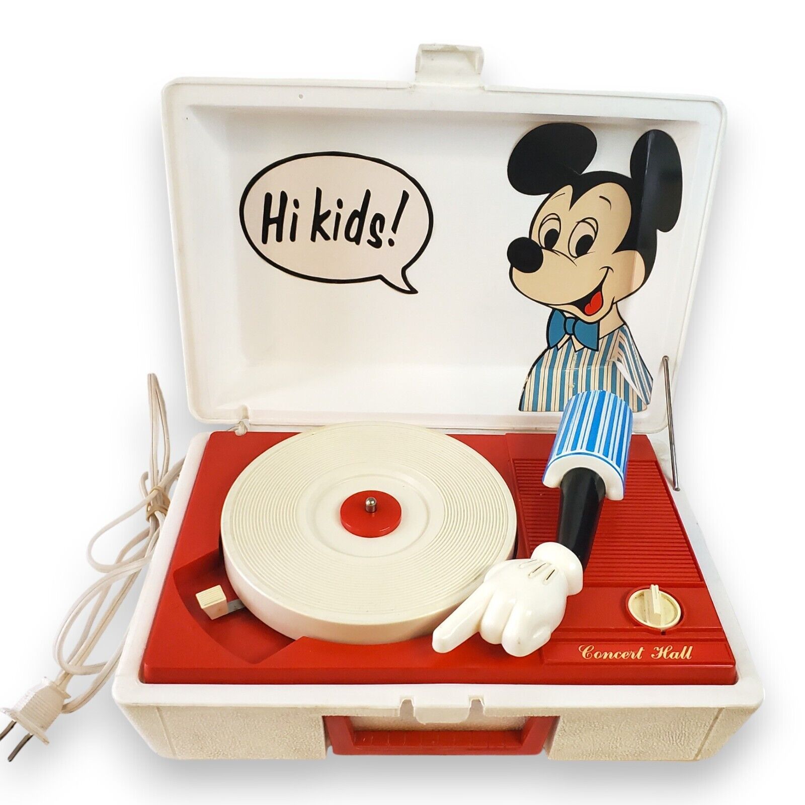Vintage Mickey Mouse Concert Hall Record Player - Model 3122 - 1960s Collectible