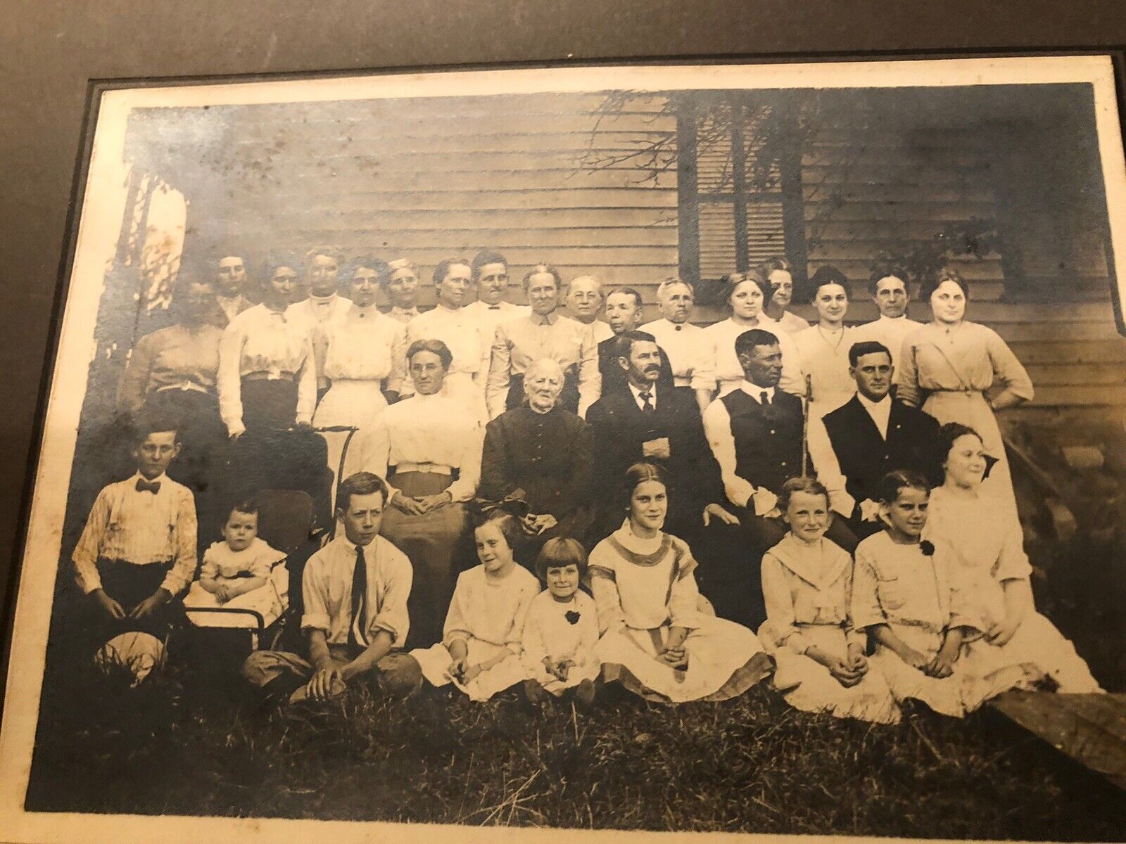 Antique Photo Large Group Of People 1890s 10” X 8” 