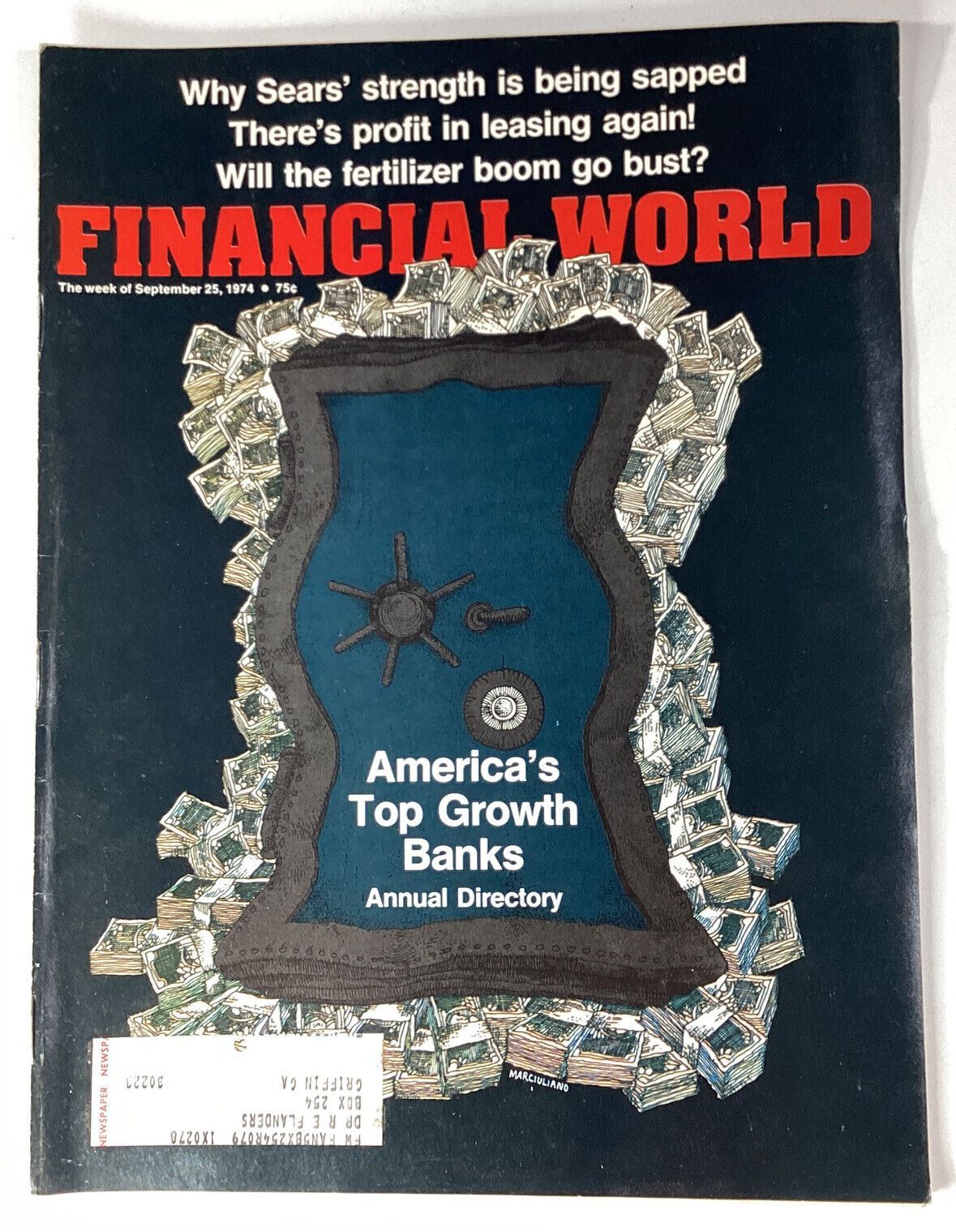 Financial World Magazine Vtg 1974 Rare VHTF Ads Banks Sears Certainteed