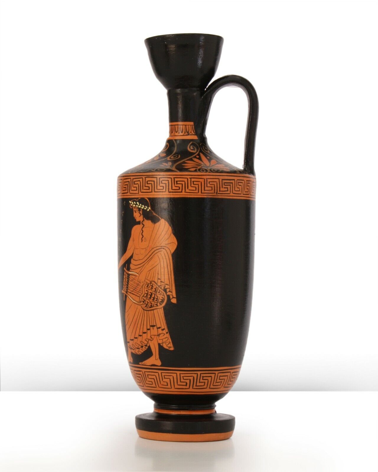 Ancient Greek Vase Replica - Red-Figure Lekythos with Artemis and Apollo Pottery