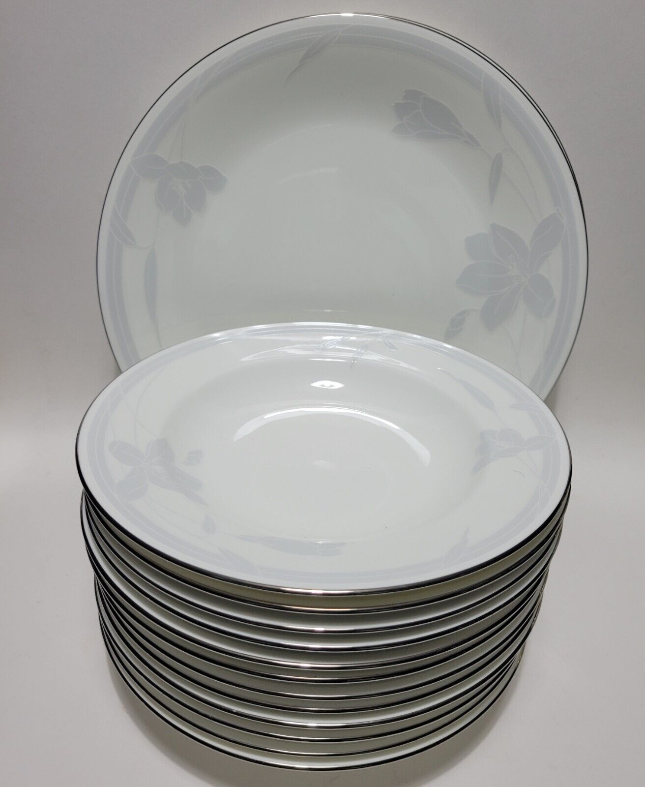 14 Mikasa Ovation White Dinnerware (12 Bowls & 2 Large Plates)