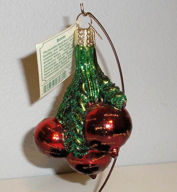 2008 OLD WORLD CHRISTMAS - BEETS - BLOWN GLASS ORNAMENT NEW W/TAG