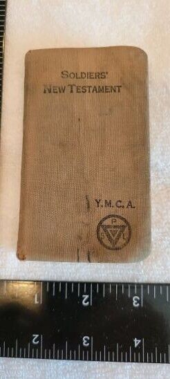 VINTAGE ANTIQUE WWI / WORLD WAR 1 US ARMY YMCA SOLDIER\'S POCKET BIBLE - NICE 