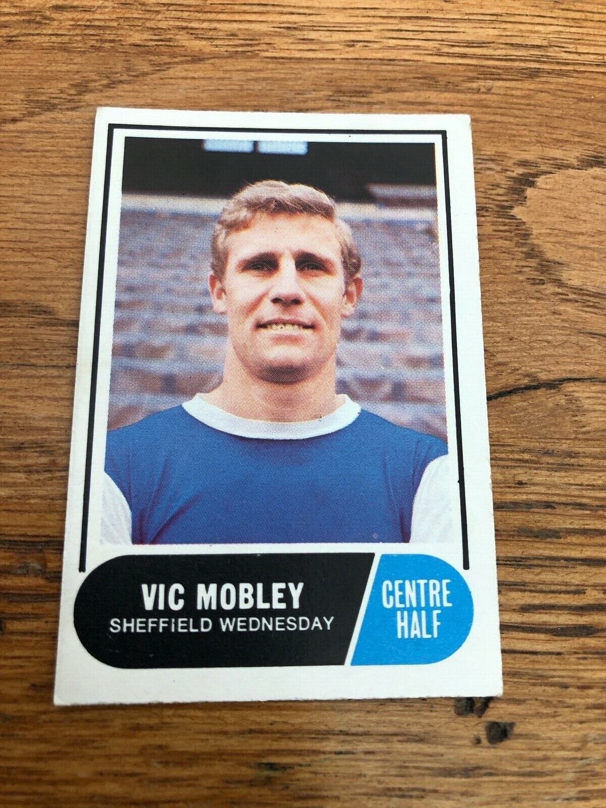  a & bc card - vic mobley . sheffield wednesday ( football quiz ) green