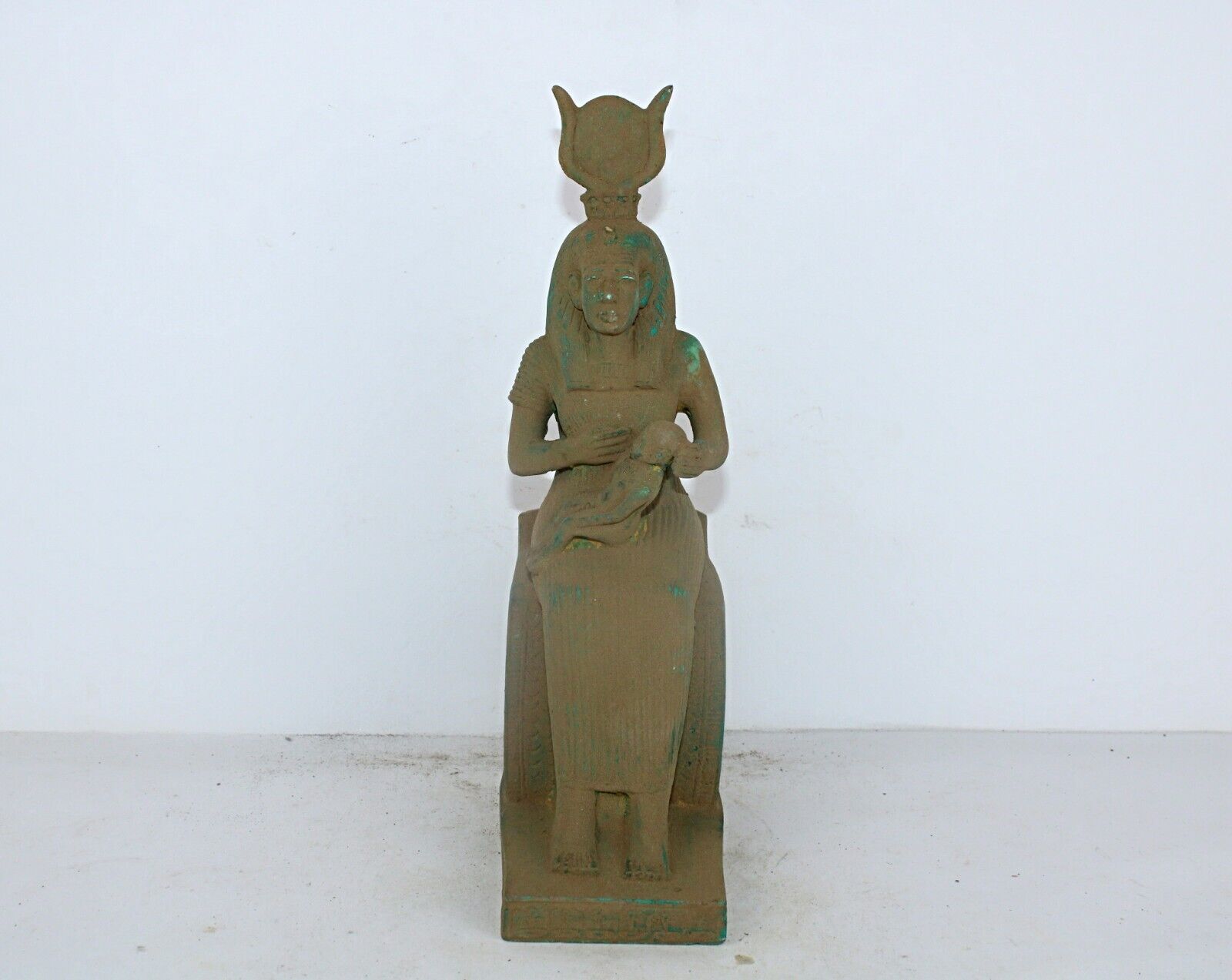 Rare Egyptian Antique Statue of Care God Isis Nursing Horus Egyptian Mythology