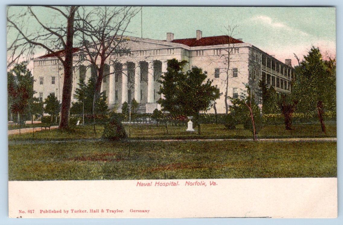 Pre-1907 NORFOLK VIRGINIA VA NAVAL HOSPITAL TUCKER HALL TRAYLOR ANTIQUE POSTCARD