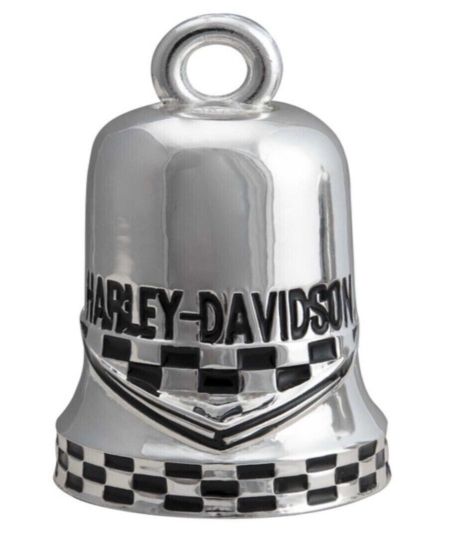 Harley Davidson Checkered Racing Flag H-D Ride Bell Silver Finish HRB117