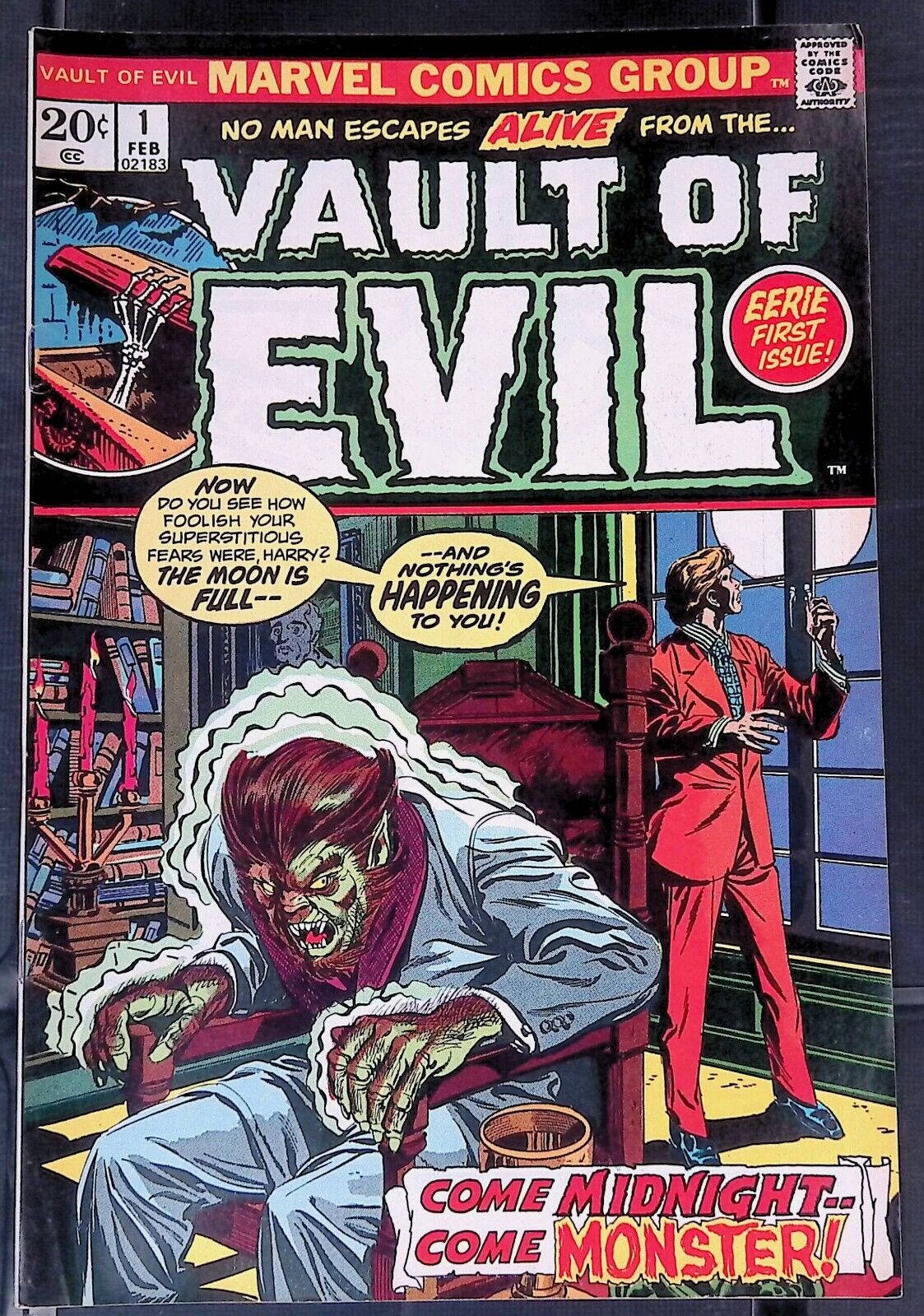 Vault of Evil #1 1973 Gil Kane Marvel Comics Bronze Age Stan Lee Horror
