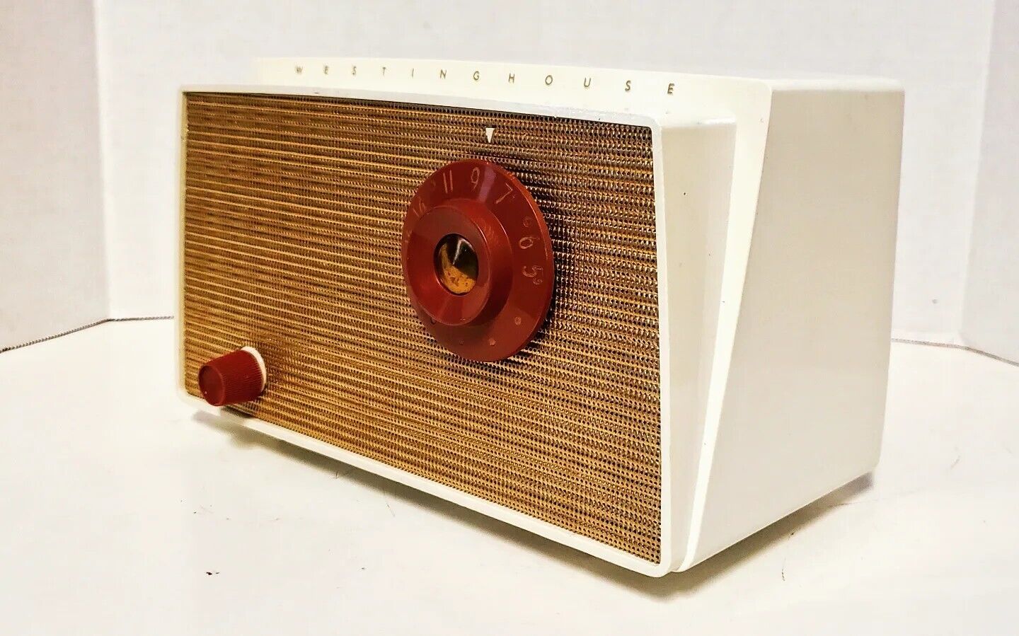 1954 Westinghouse H500T AM Tube Radio Ivory Color Excellent 