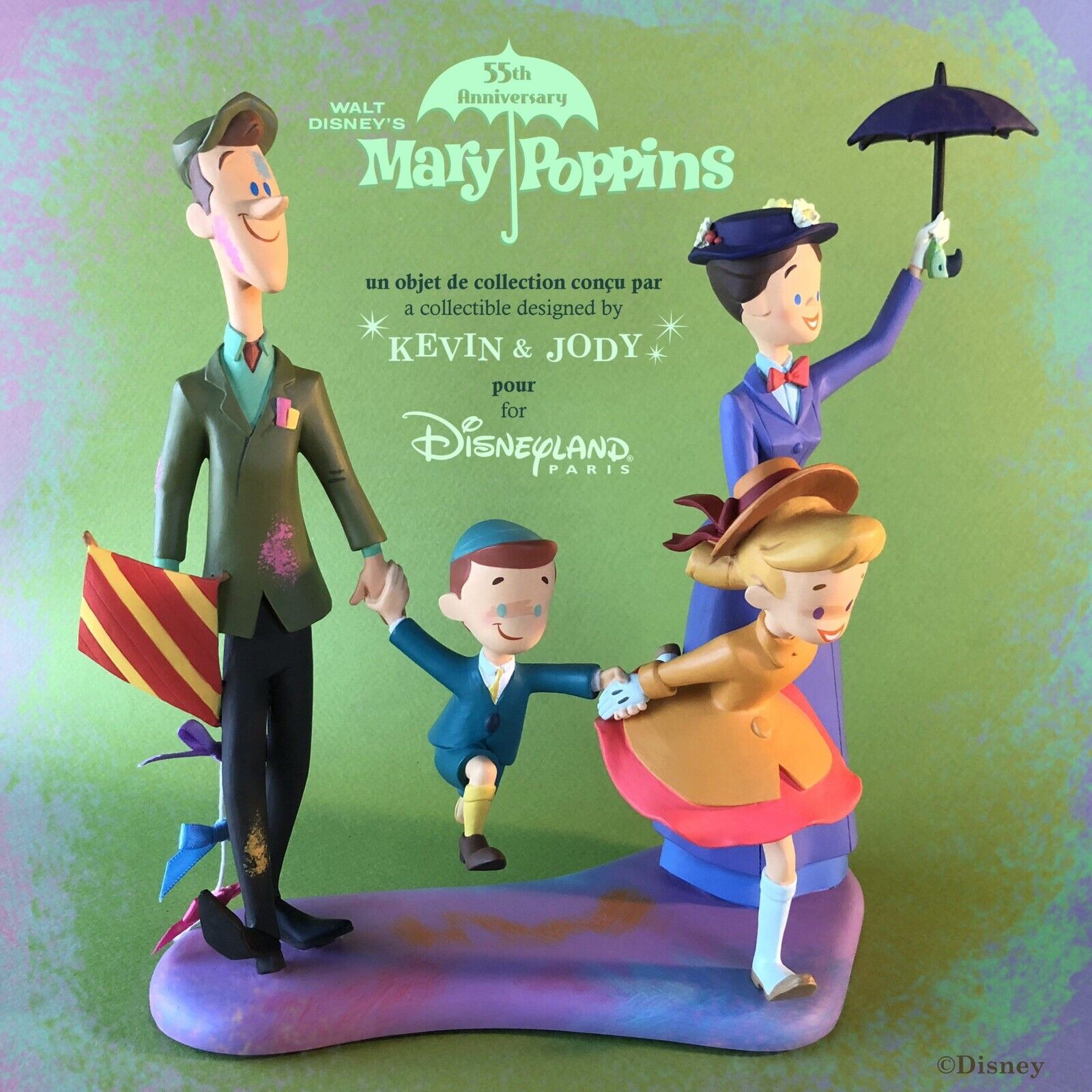 FIGURINE MARY POPPINS DISNEYLAND PARIS BY KEVIN AND JODY 55th Birthday LIMITED