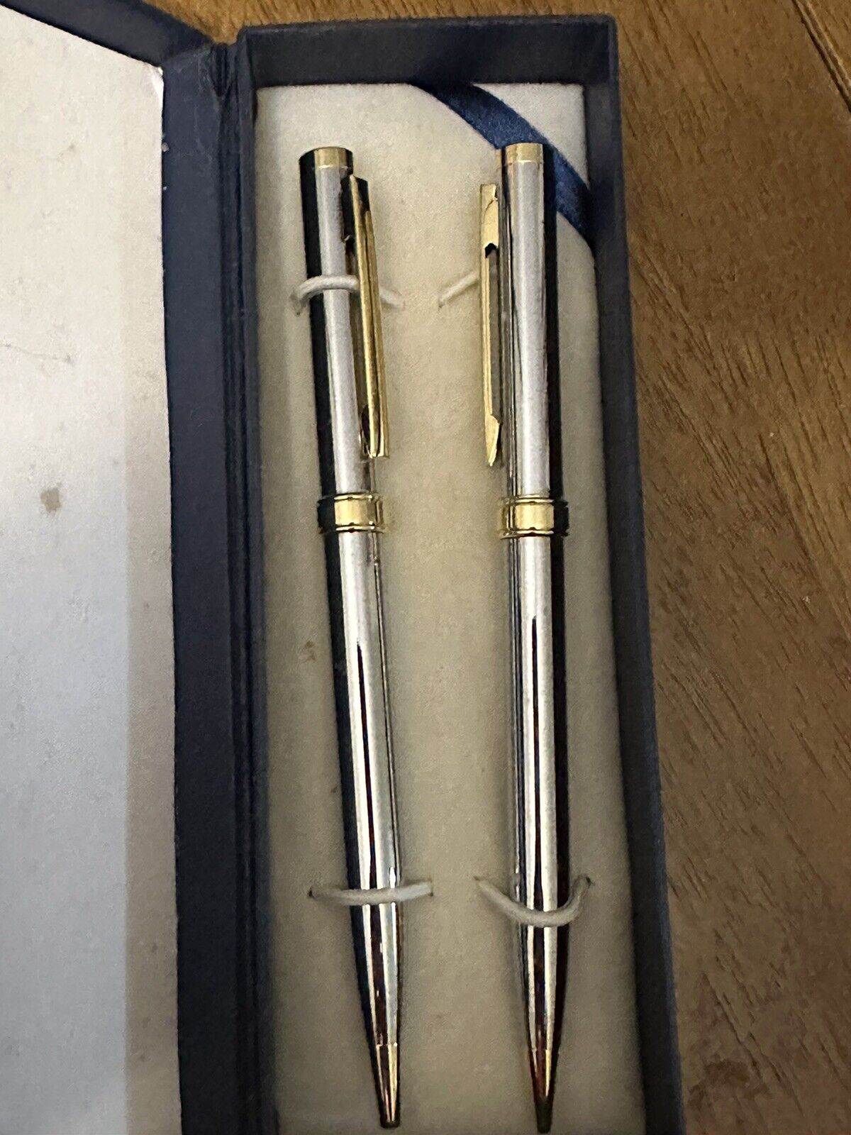 Vintage, Two Silver And Gold Pens *With Case