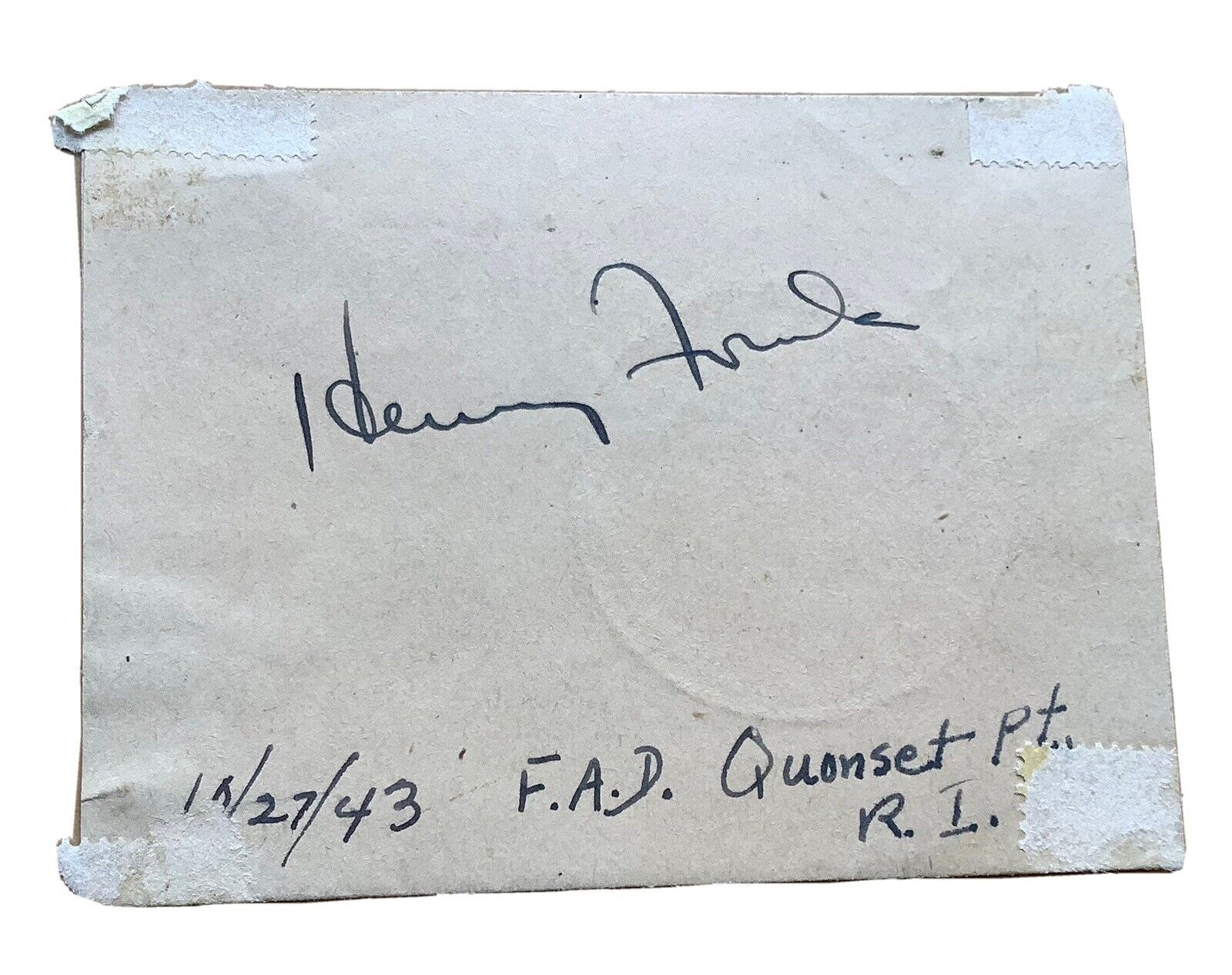 Henry Fonda Autograph 10-27-1943