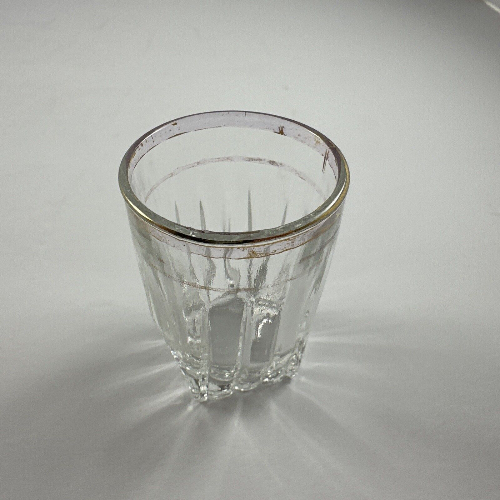 *VINTAGE* Federal Glass Shot Glasses Ribbed Faceted Mid Century Modern