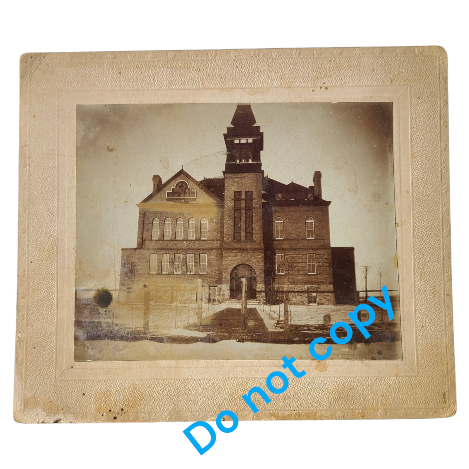 Antique Bottineau ND  Courthouse Cabinet Card Photo Building Architecture Vtg