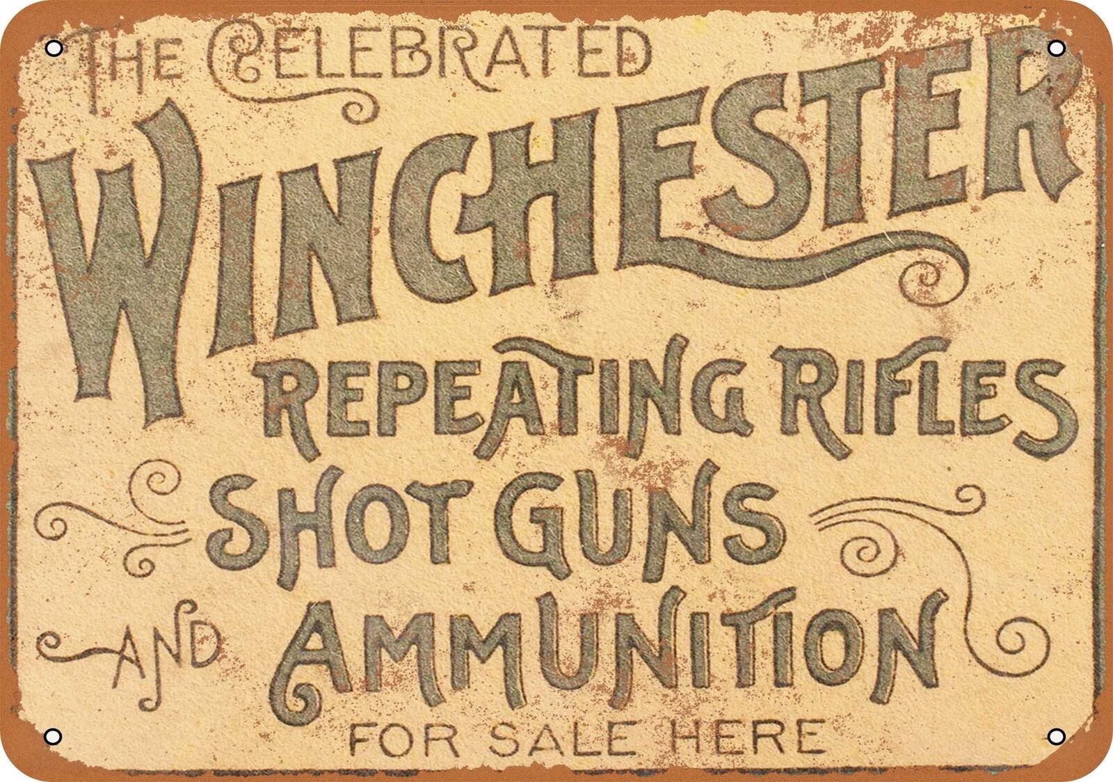 Metal Sign - 1897 Winchester Repeating Rifles - Vintage Look Reproduction