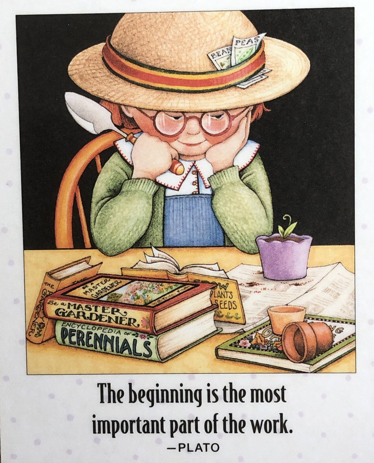 Mary Engelbreit Handmade Magnet-The Beginning Is The Most Important Part